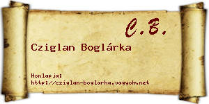 Cziglan Boglárka névjegykártya